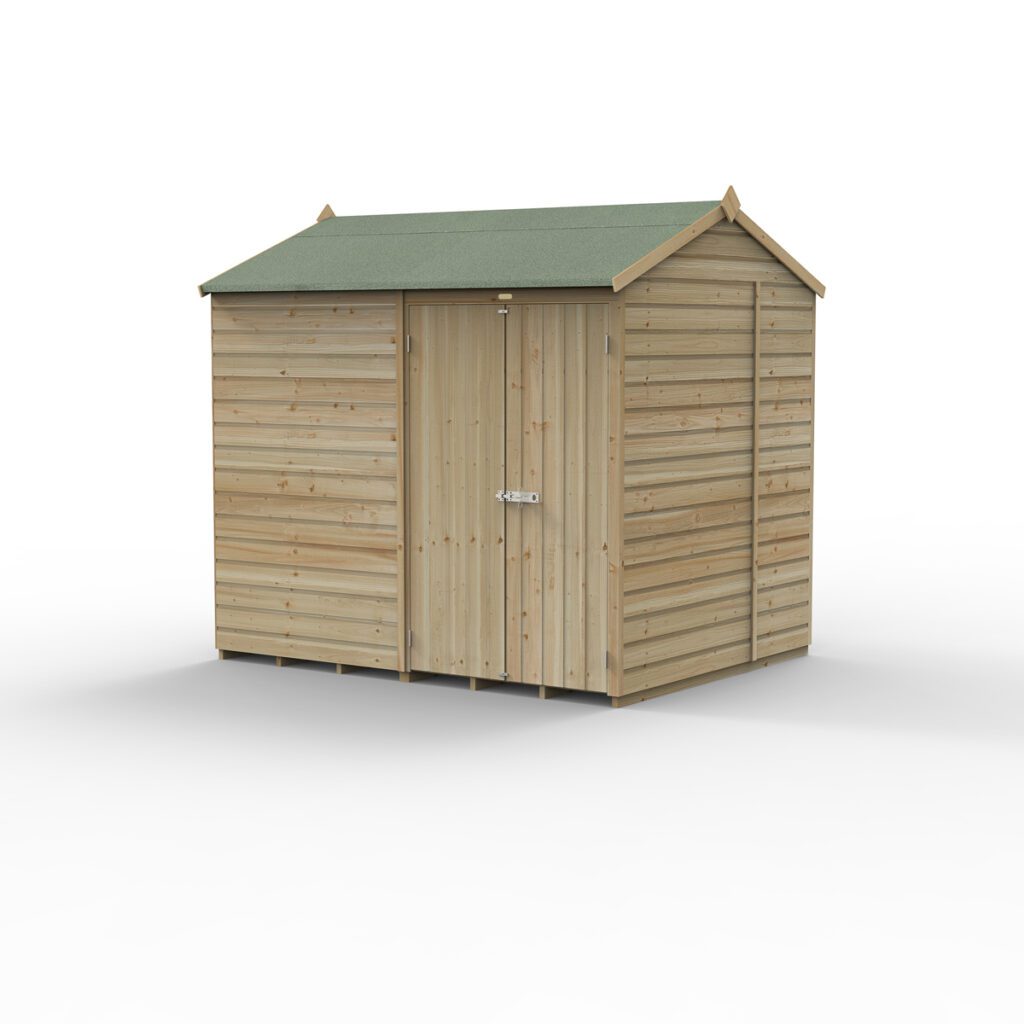 Beckwood 8×6 Reverse Apex Shed – No Windows – Double Door 5013053198537 2